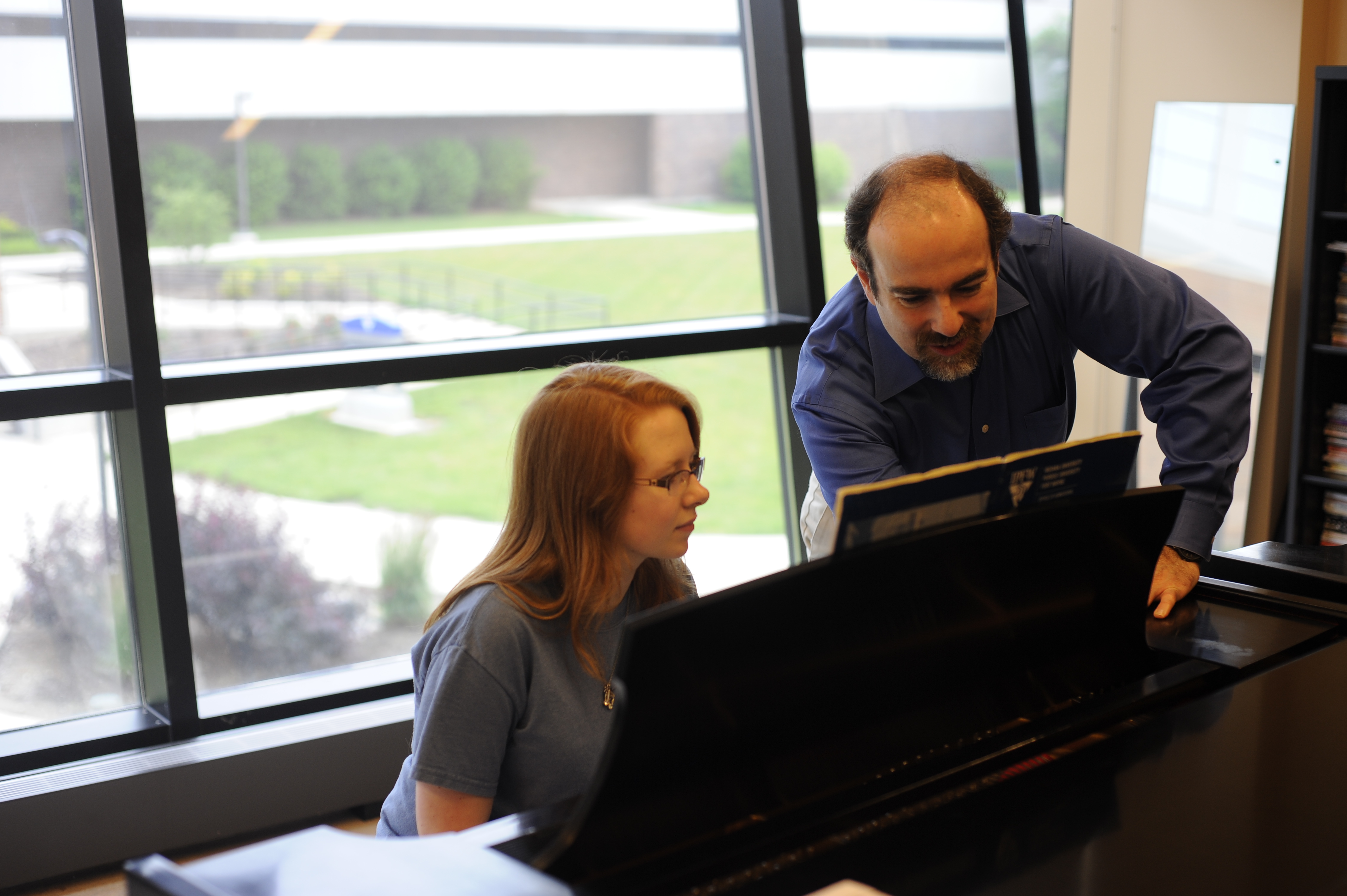 Piano Camp Student In Rhinehart Recital Hall Dr Tescarollo with student