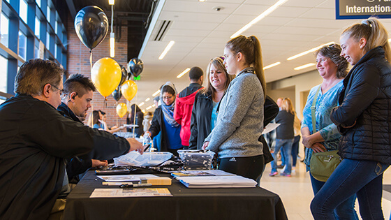 Students check in at Spring Campus Visit Day.