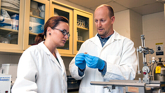 Student working in a lab