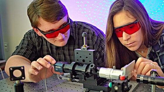 Students with lazers