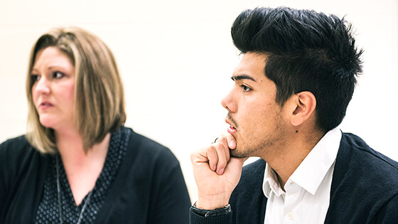 Purdue Fort Wayne students listen to a lecture.