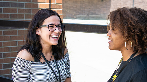 Students attend a campus tour to learn about transferring to Purdue Fort Wayne.