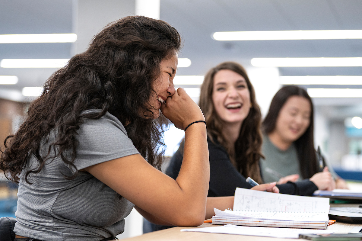 A student sits in class.