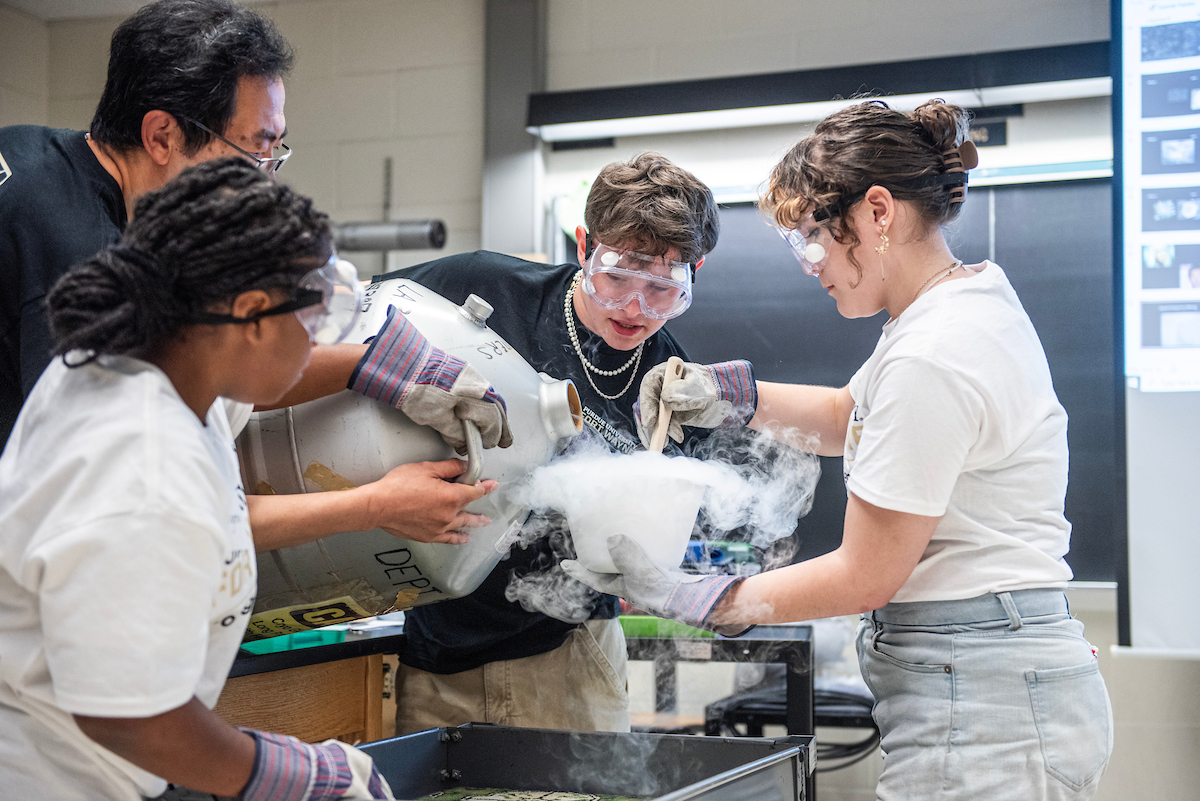 Students working together in a science lab.