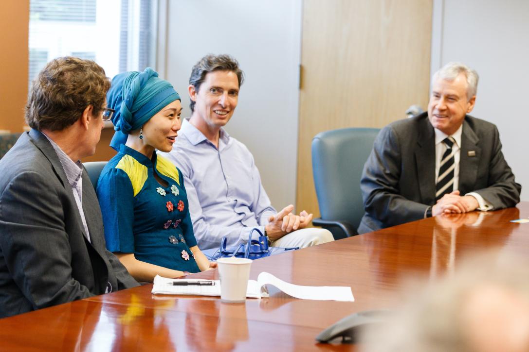 PFW Chancellor and English faculty.