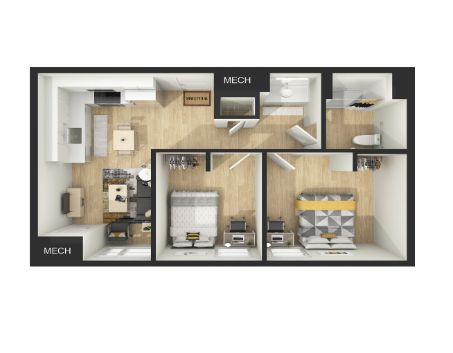 Trace 2 Bed Apartment Layout