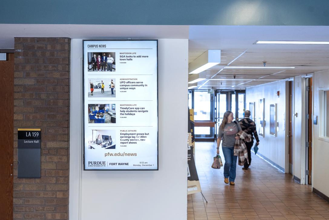 Digital Screen in Liberal Arts Building