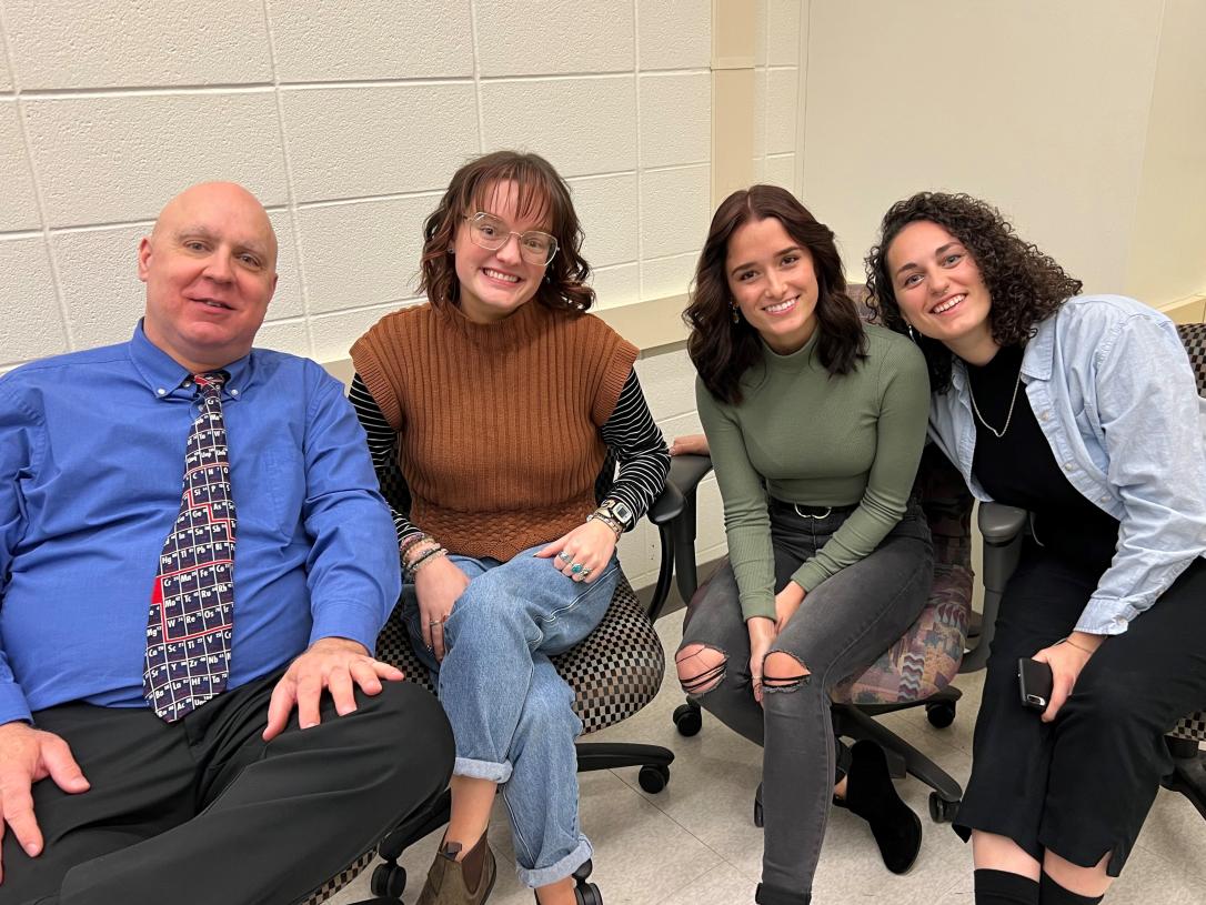 Prof. Stevenson with student researchers