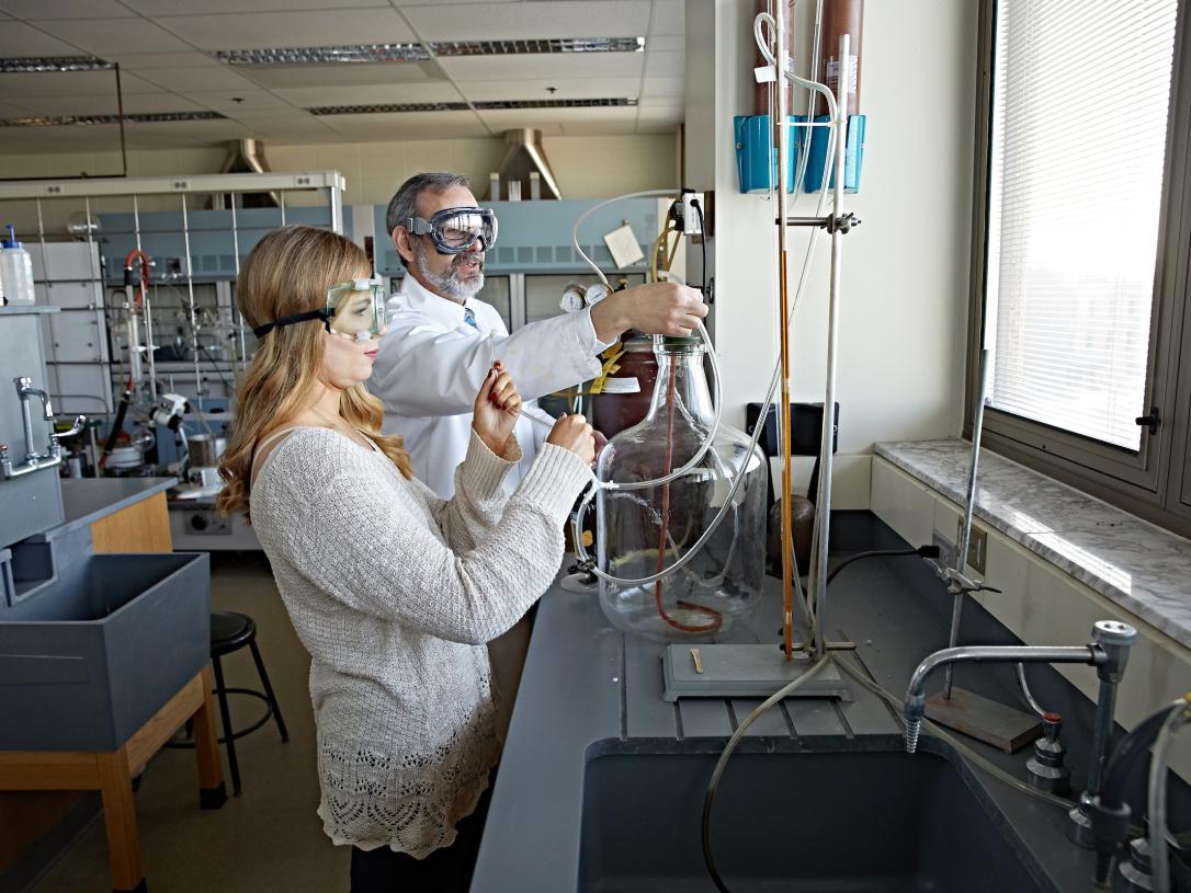 Student in lab