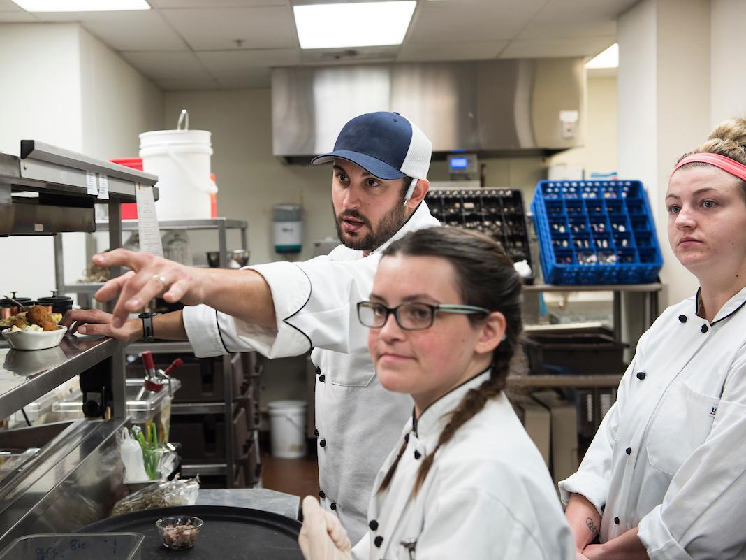 Students in kitchen