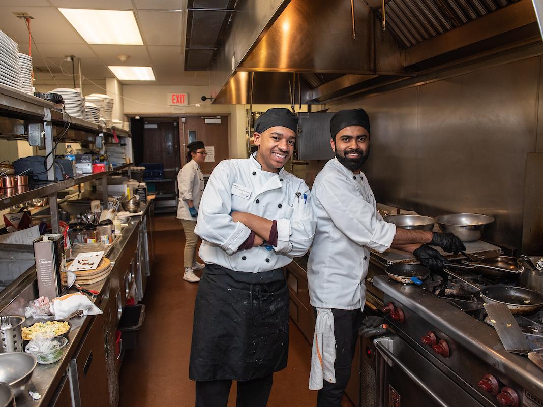 Students in kitchen