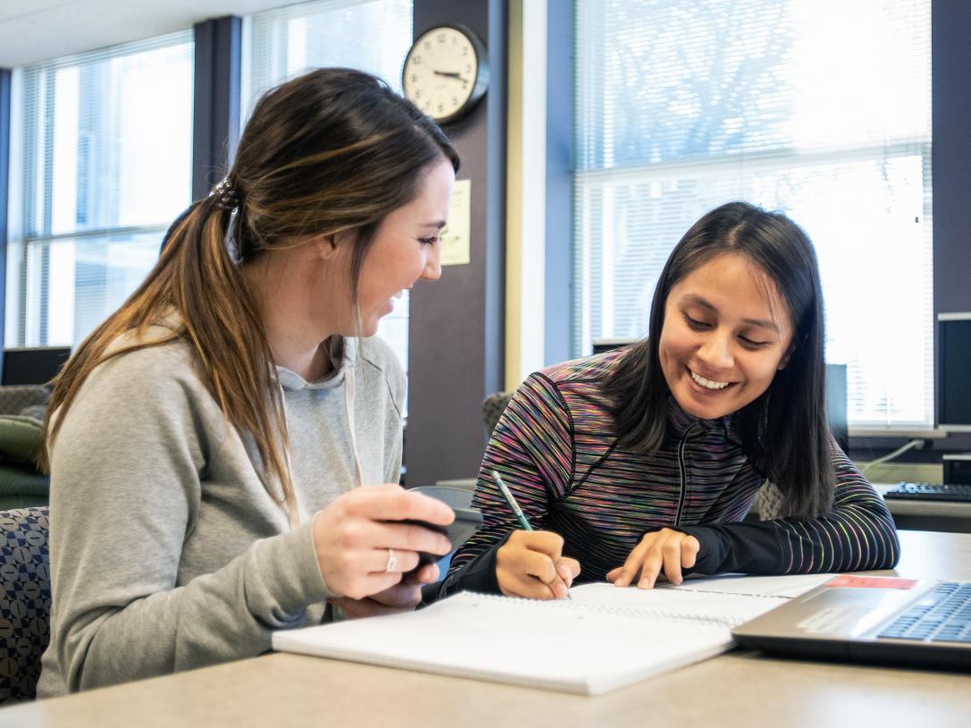 Female students studying in Kettler