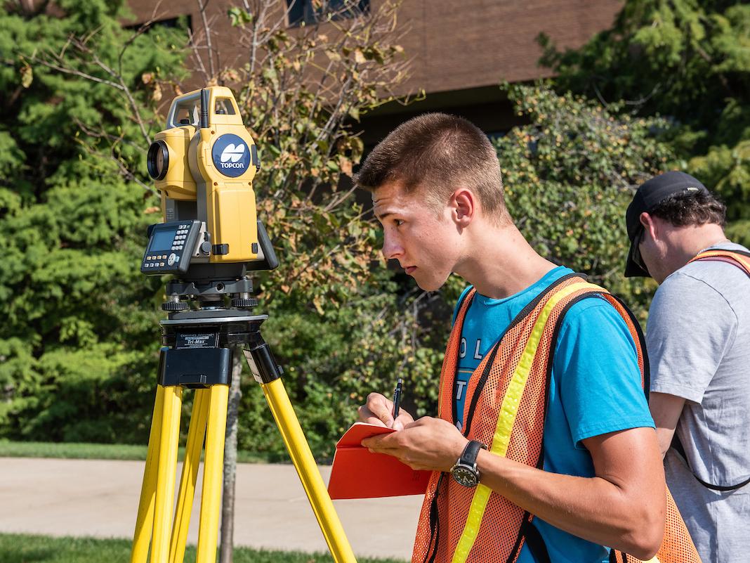 Student surveying