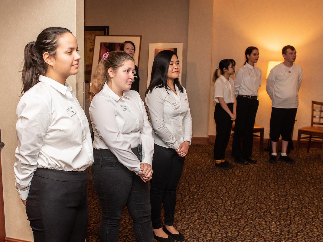 Students providing service