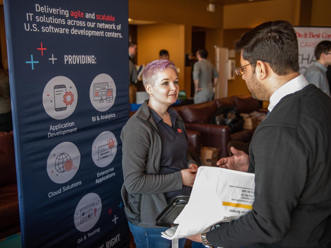 An ETCS Computer Science job fair at the Alumni Center