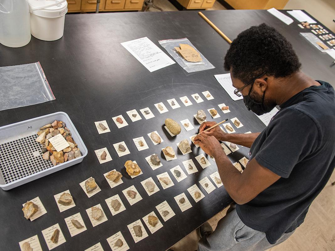 Student in lab