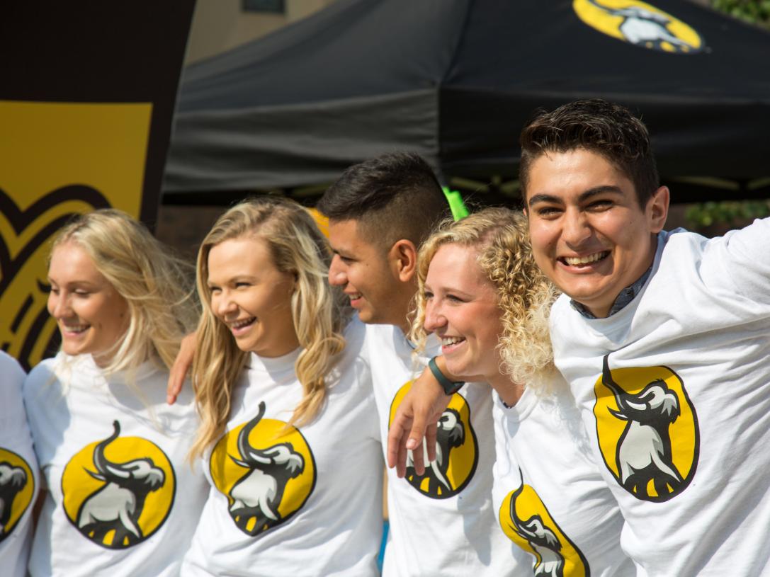 Group of students in white spirit mark shirts