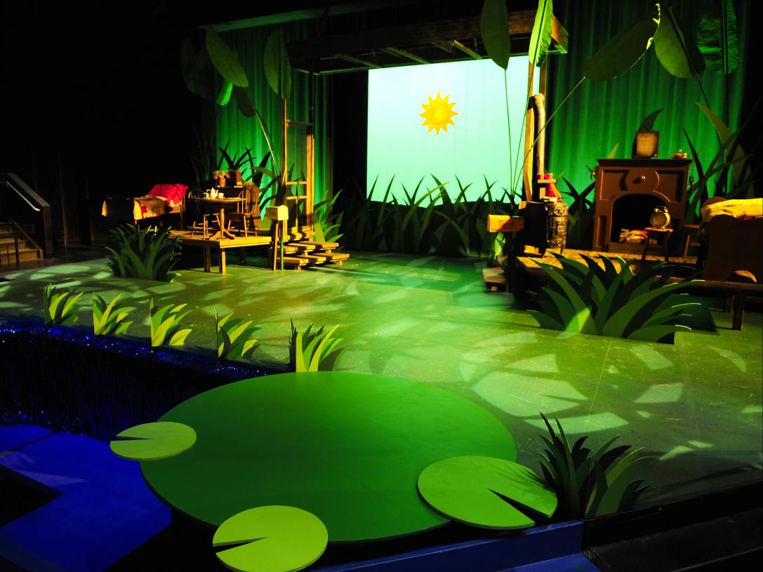 Stage set up for theatrical production.