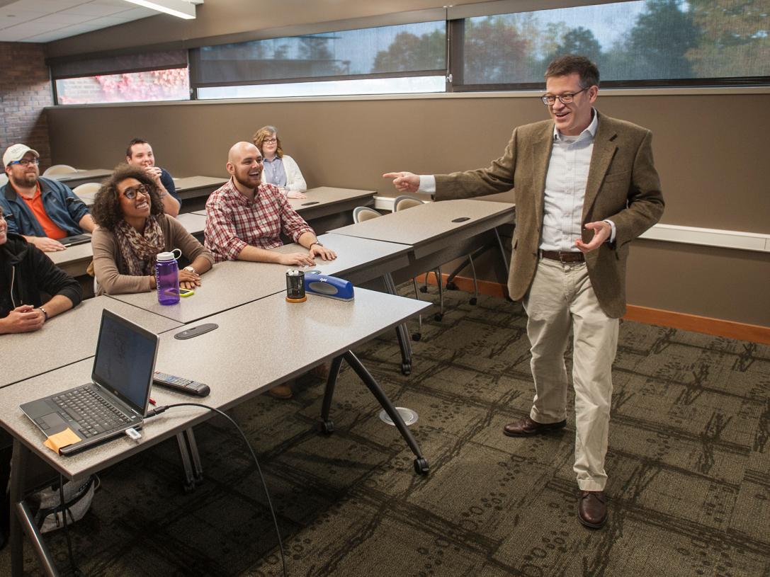 Professor lecturing