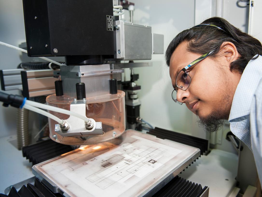 Student in lab