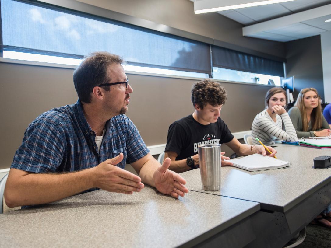 Professor and students