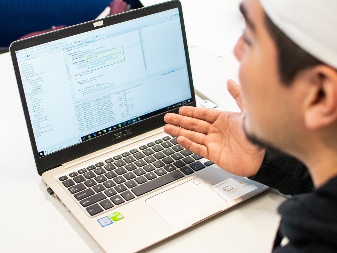 Student on laptop
