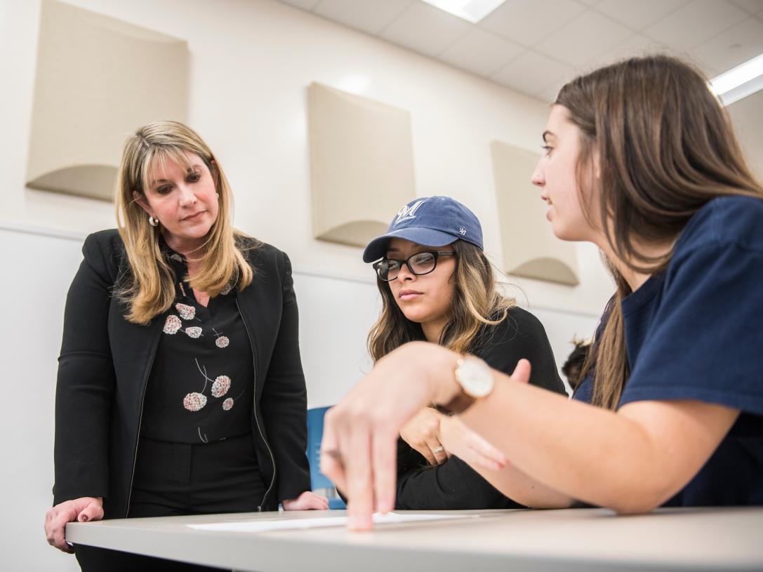 Students and professor