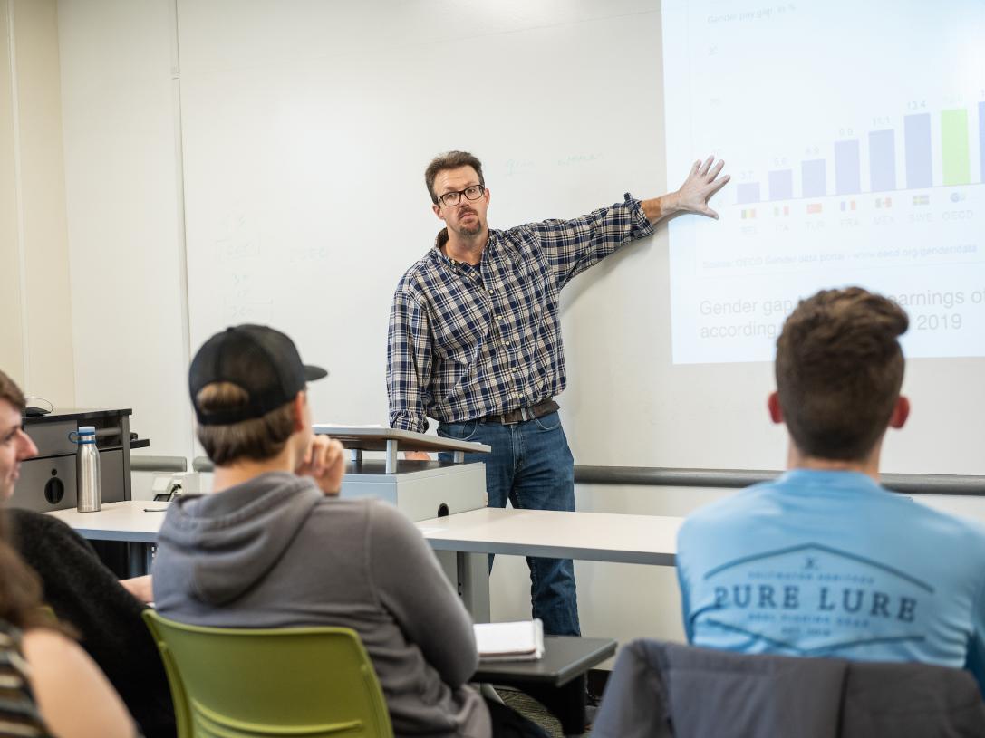 Professor lecturing