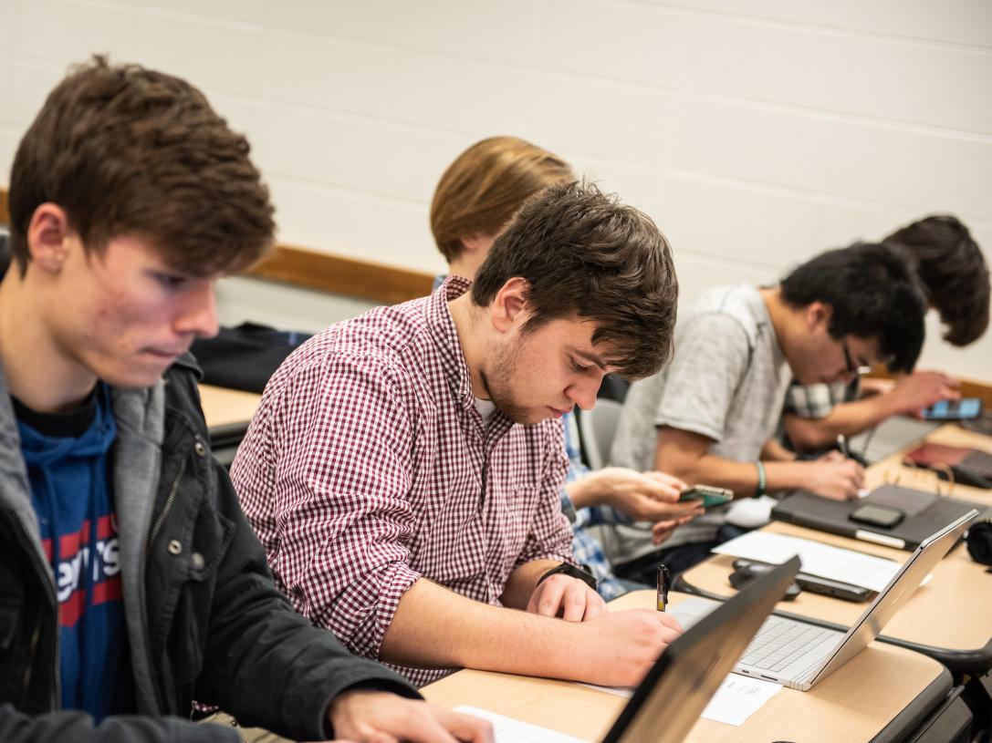 Students on computers