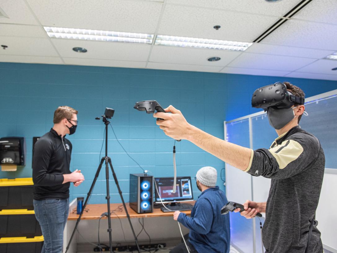 Students with vr goggles