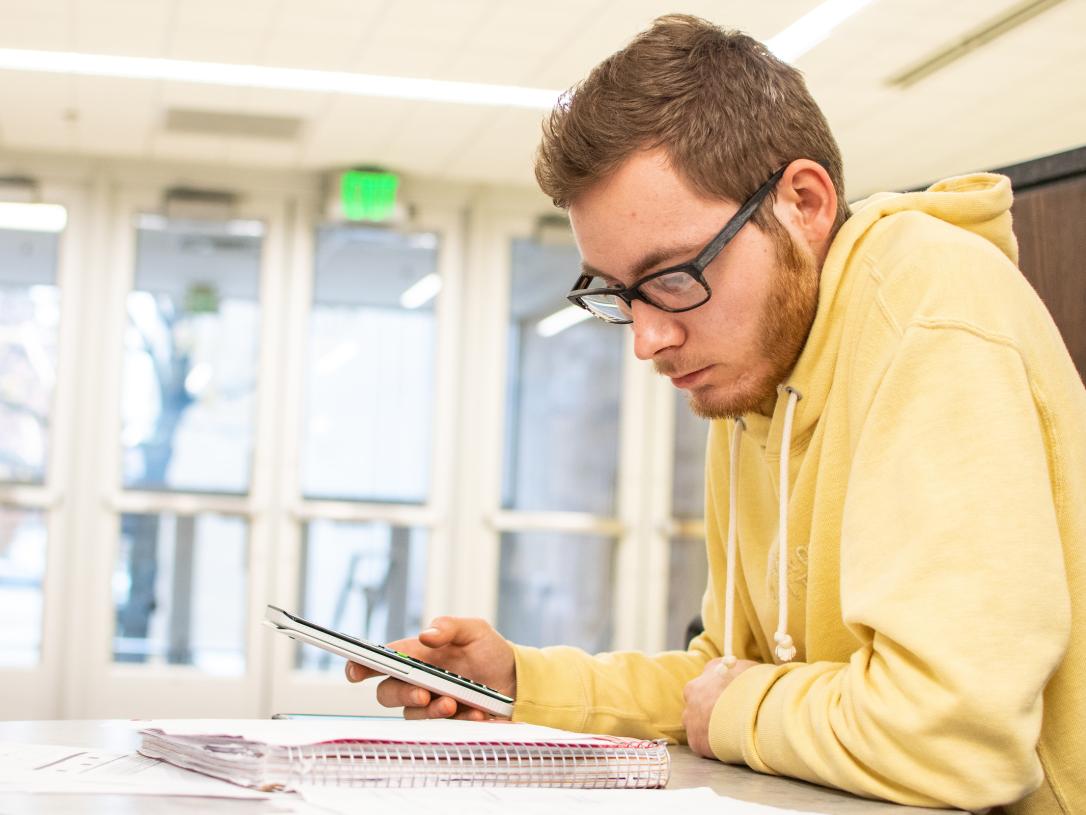 Student studying