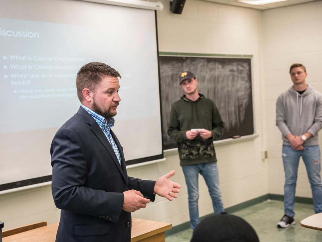Professor lecturing