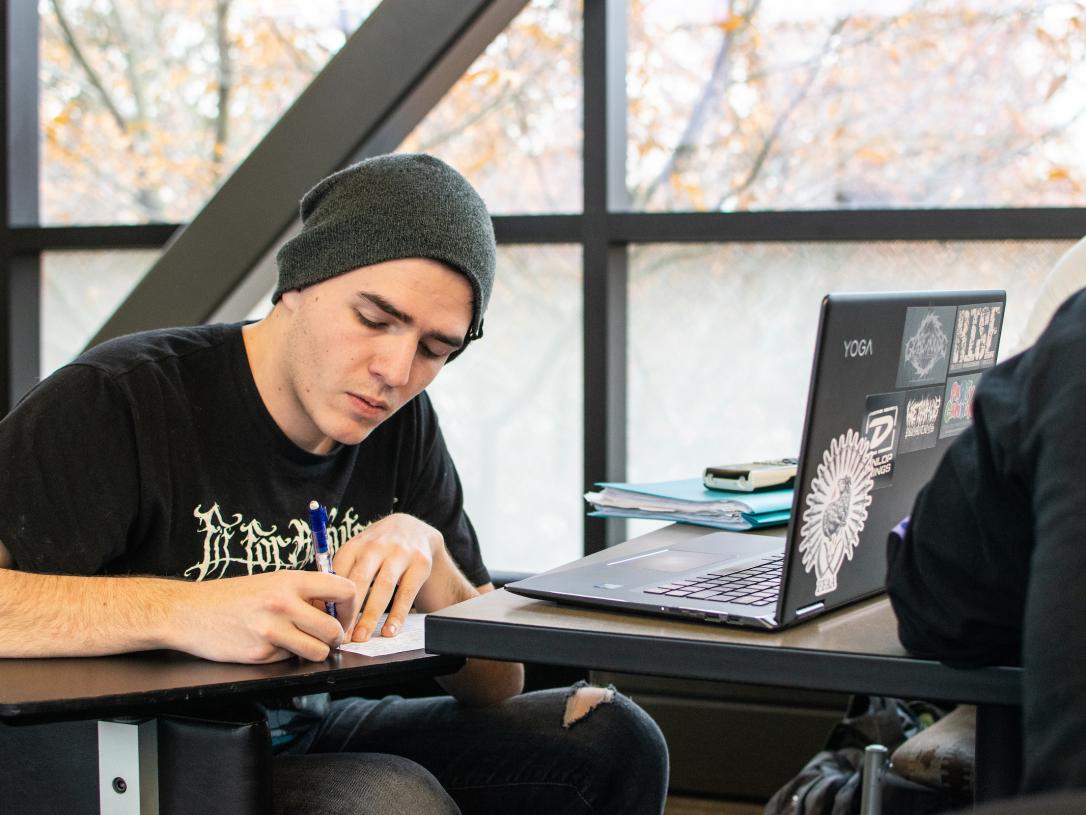 Student studying