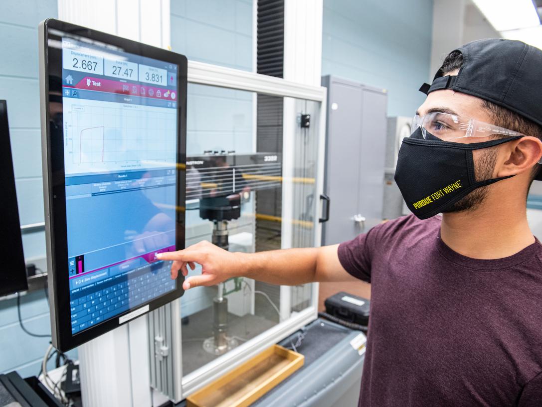 Student in materials lab