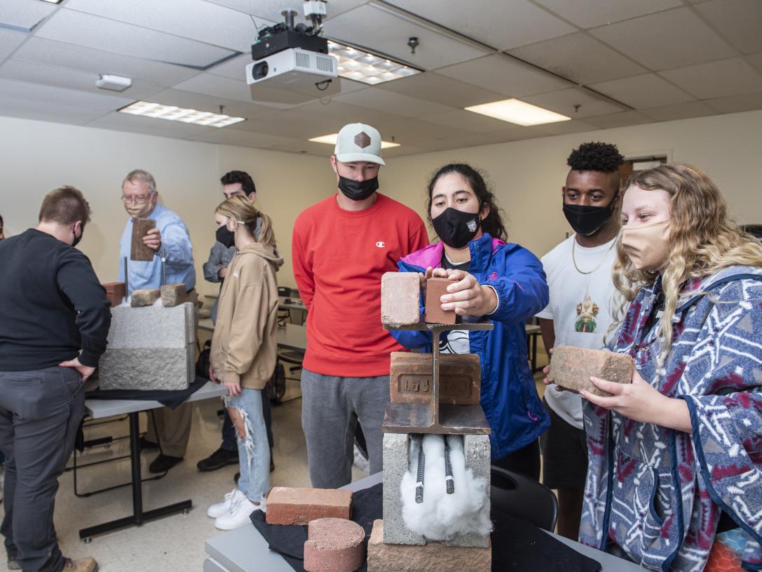 Students learning in the polytechnic classroom.