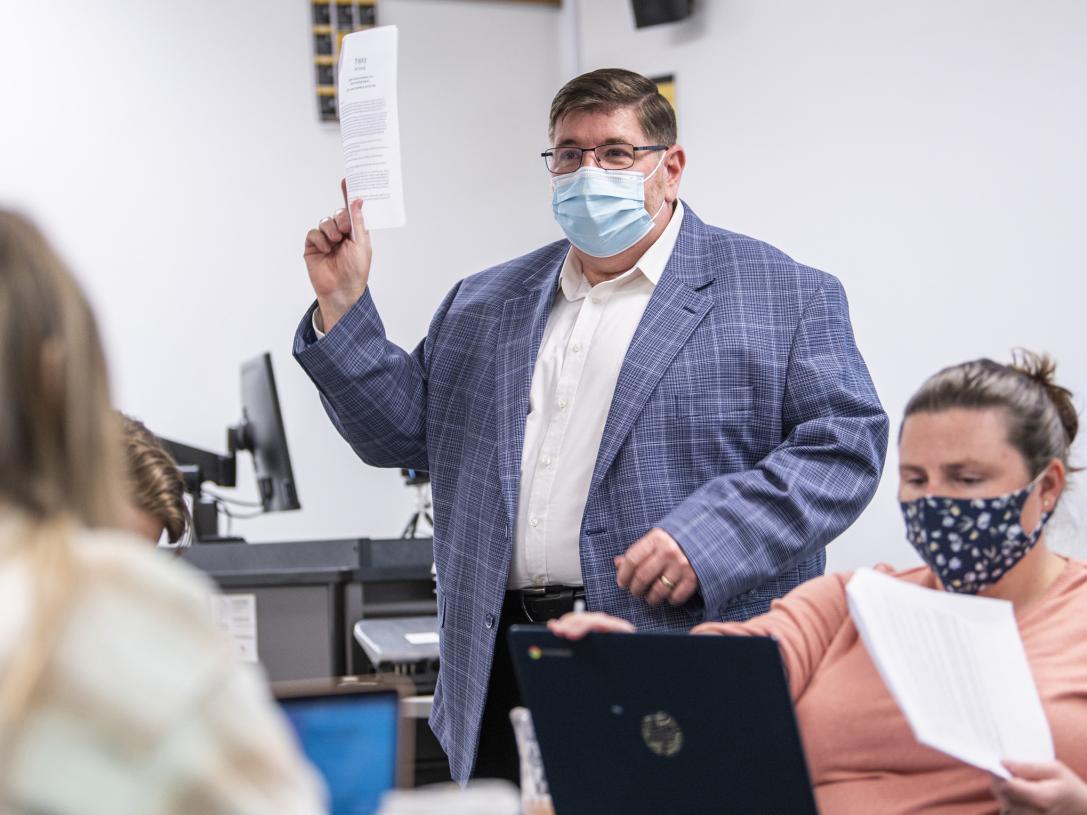 Professor lecturing.
