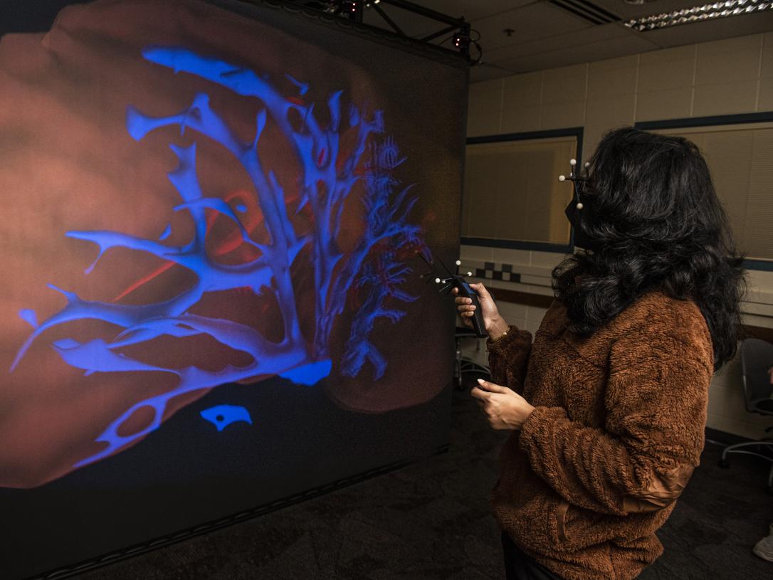 Student working in the IAV lab.