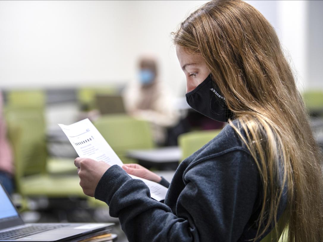 Student in a classroom setting.