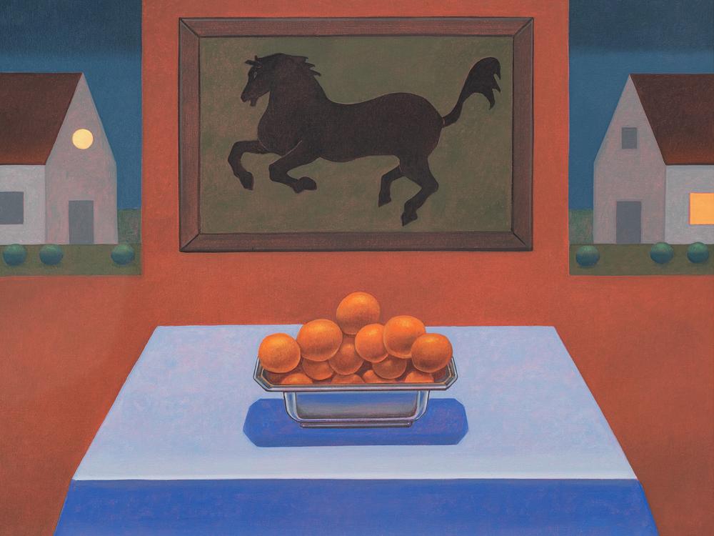 Portion of "Blackhorse," a painting by John Hrehov