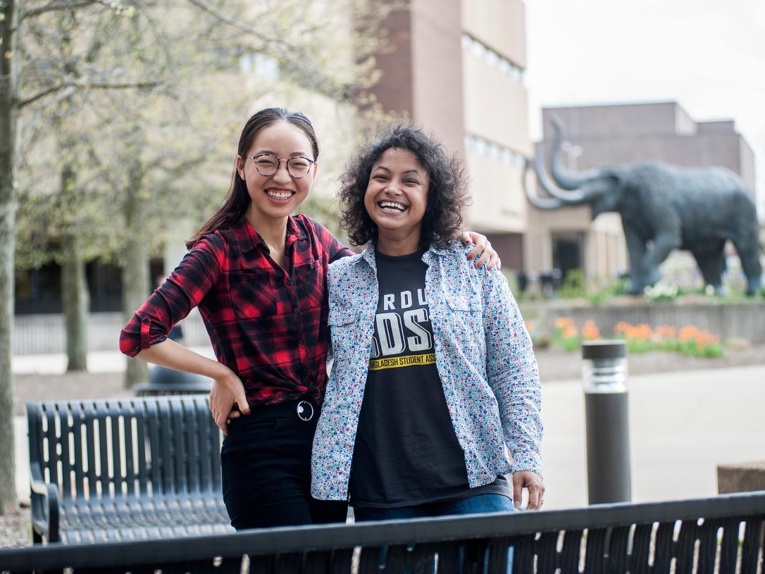 International students pose together.