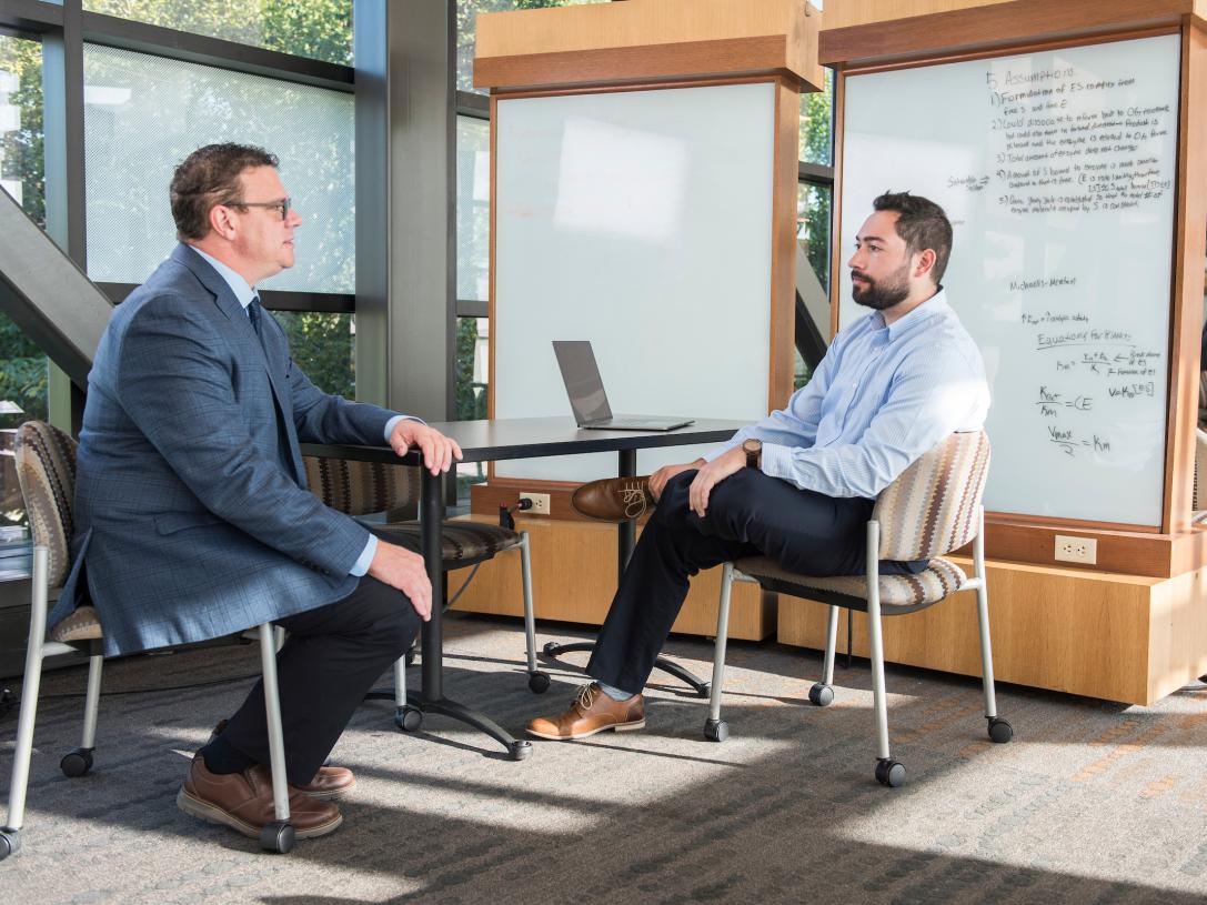 Student meets with an advisor.