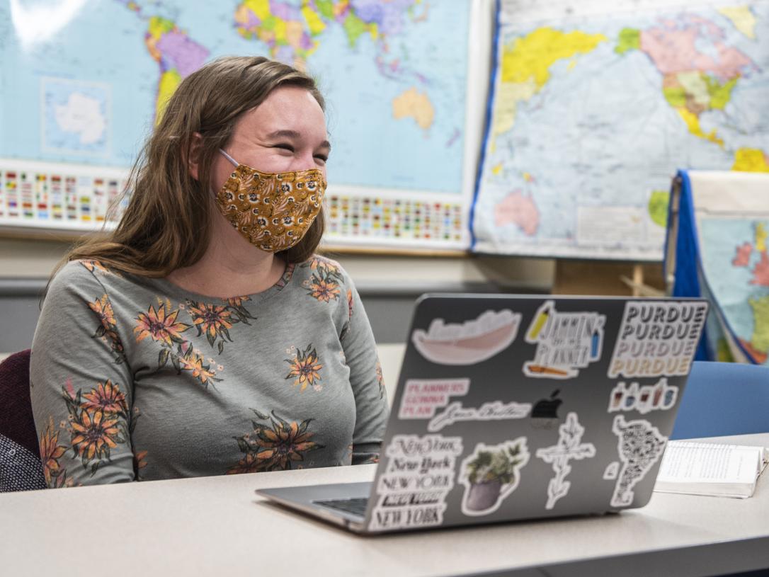 A student in a COLA History class