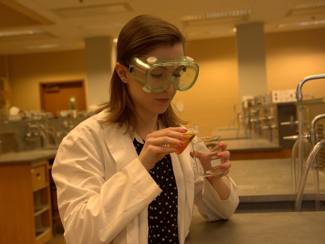 Student in lab