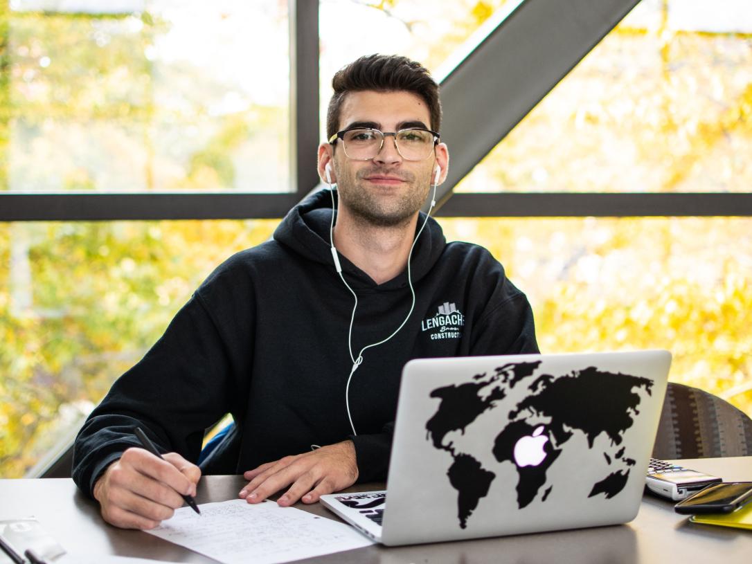 Student studying
