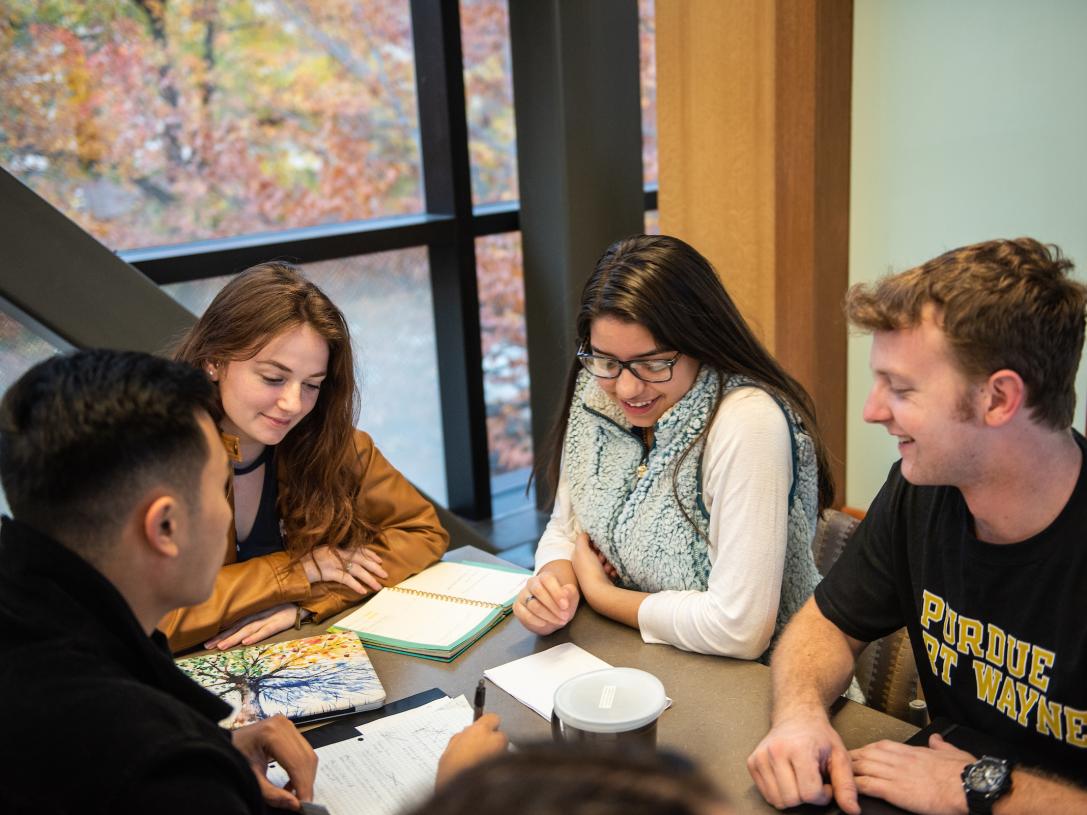 Students studying