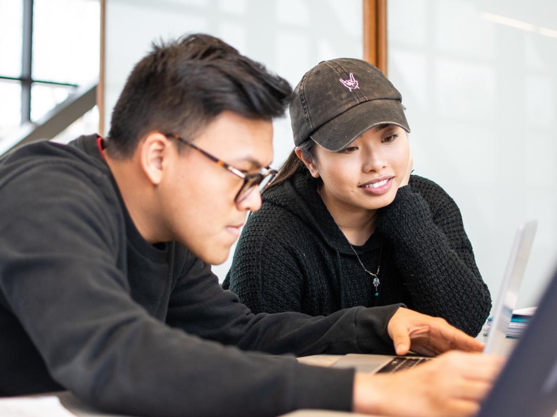 Student studying