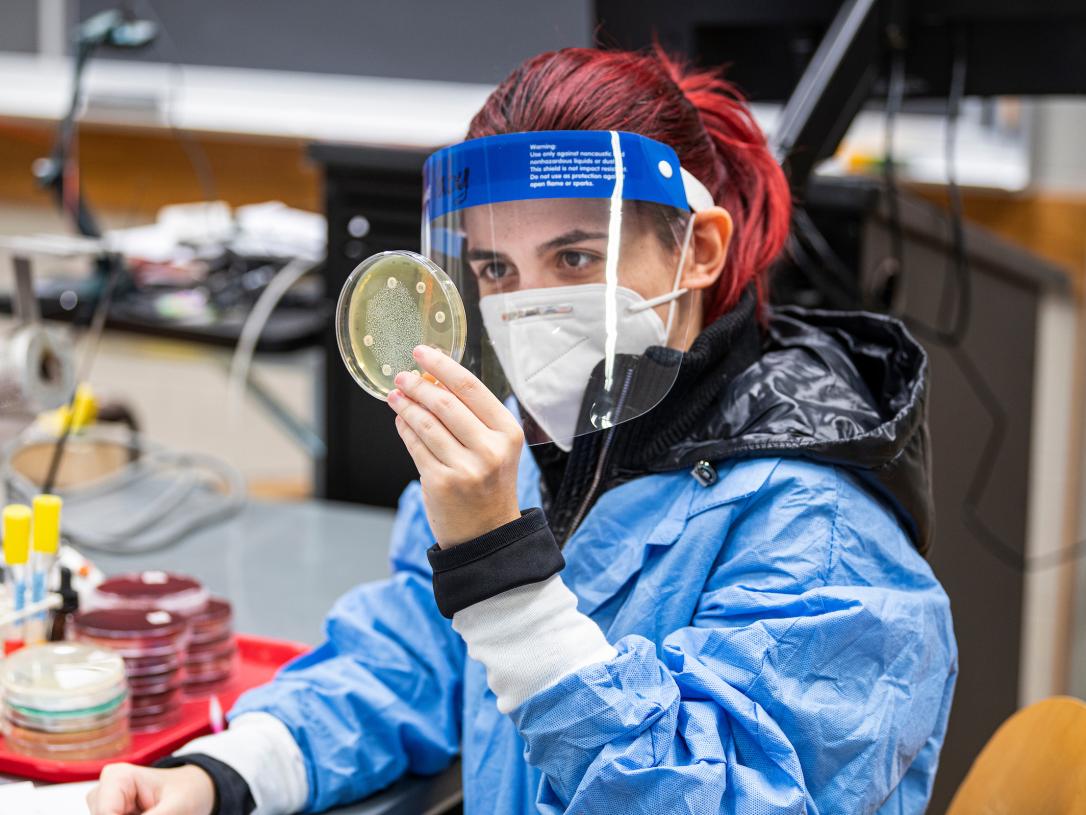 Student in a lab