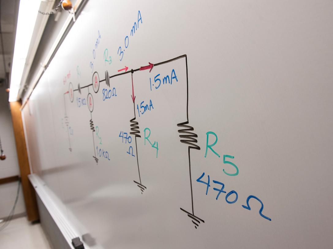 Circuit on a whiteboard