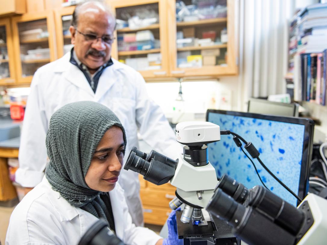 Student in lab
