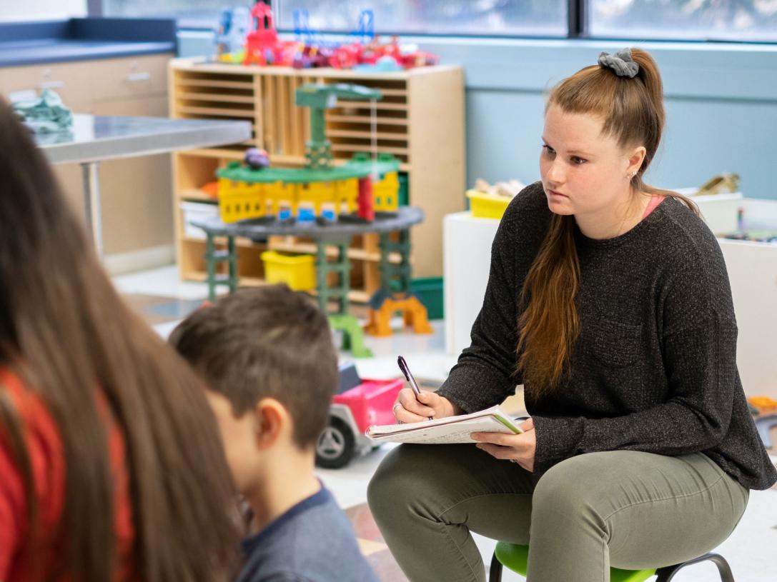 Psych student interns at Child's Play.